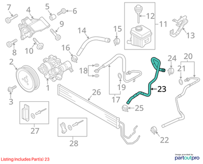 Audi 2007-2015 Q7 Power Steering Return Hose 7L8422895D