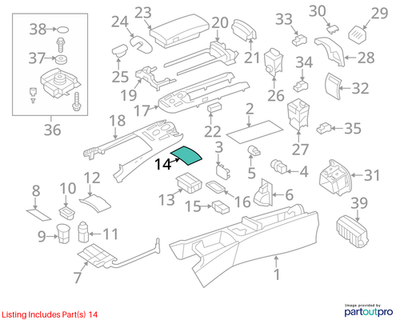 07-09 Mercedes-Benz S550 Compartment Door 22168012177J32
