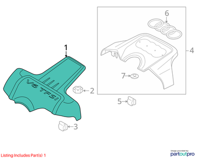 2010-2017 Audi Q7 Engine Cover Front 06E103927K