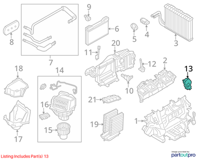 2011–2016 BMW 520i/F10 HVAC Air-Inlet Door Actuator OEM 64119319037