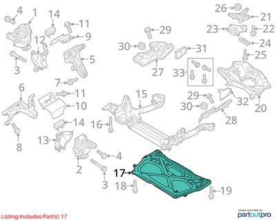 Audi 2016 Audi A8 Suspension Crossmember Support Brace 4H0399345Q