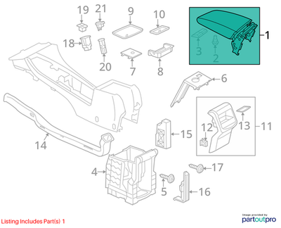 Volkswagen 2012-2021 Passat Console Armrest 561864207S85T
