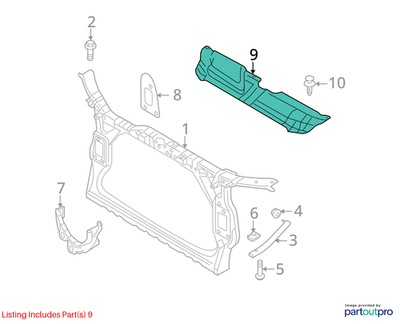 2008–2012 Audi A4 Front Upper Radiator Support Sight Shield Used OEM 8K0807081