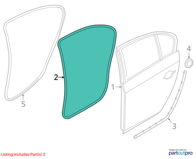 2011–2016 BMW 520i Rear Door Seal Weatherstrip USED OEM 51767182287
