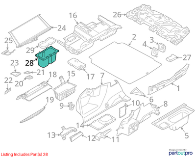 2011–2016 BMW 520i Right Luggage Compartment Liner USED OEM 51717314088