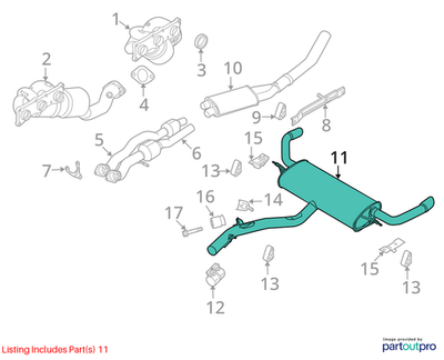 BMW 2007-2010 BMW X5 Muffler With Tailpipe 18307584358