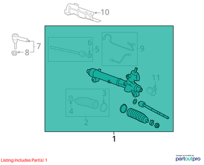 2011 Cadillac SRX Rack and Pinion Assembly Used OEM 15950143