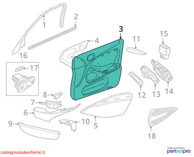2000 Jaguar S-Type Front Right (RH) Interior Door Casing Used OEM XR819632AGS