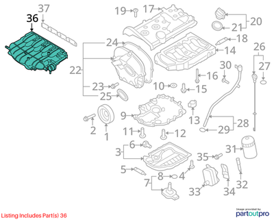 Volkswagen 2009-2016 GTI Engine Intake Manifold 06J133201BH