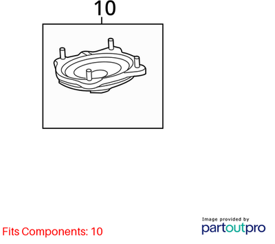 2008–2016 Audi A6 Avant C7 Front Upper Coil Spring Seat Used OEM 4G0412065C
