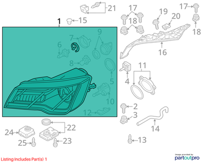 Audi 2014-2015 Audi RS7 Headlight Assembly 4G8941043B