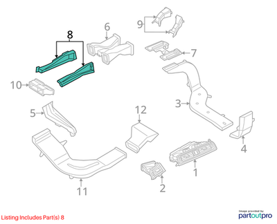 2013 BMW 520i F10 Delivery Specification Air Duct Cover Used OEM 64229277261