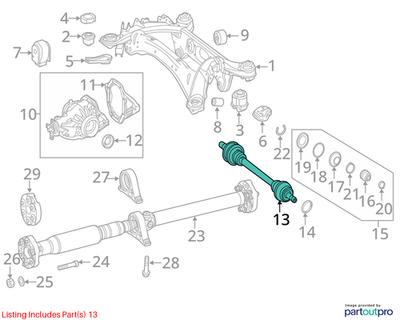 Mercedes-Benz 2013-2020 SL550 Rear Axle Shaft 2213500810