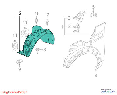2010-2012 Mini Cooper Front Left Wheel Housing Cover USED OEM 51717207577