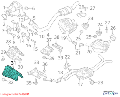 2014 Audi A6 Floor Pan Heat Shield (Front) OEM 4G0804160A