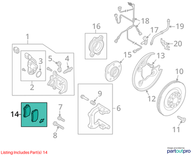 2010-2012 AUDI A4 FRONT/REAR DISC BRAKE PADS SET USED OEM 8K0698451A