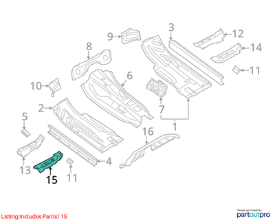2012 Audi A4 Seat Track Support Bracket Used OEM 8K0803141A