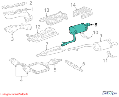 2002 Lexus LS430 Exhaust Muffler Used OEM 1743050900