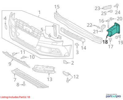 2010-2012 Audi A4 Bracket Mounting for Towing Eye OEM 8K0807134D