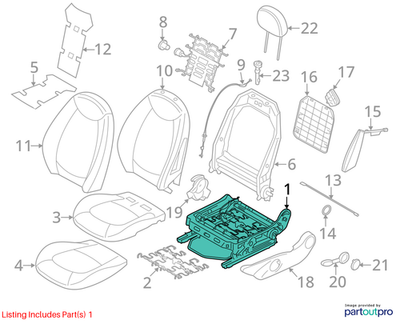 2012 Mini Cooper Left Seat Mechanism Adjustment Assembly Used OEM 52107335409