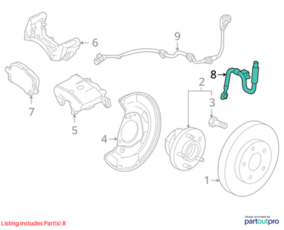 2010 Chevrolet Cruze Left Front Brake Hose Used OEM 13399770