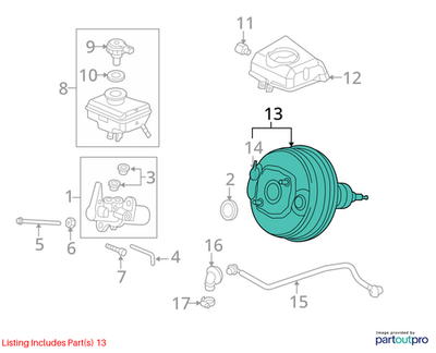 Audi 2009-2016 A4 Power Brake Booster 8K0612107C