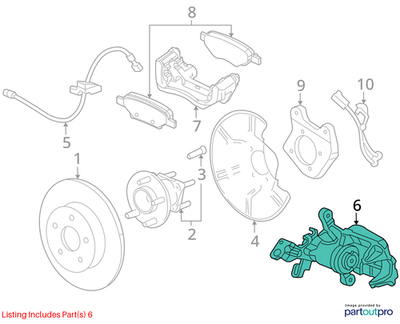 2010 Chevrolet Cruze Left Rear Brake Caliper Housing Kit Used OEM 13300861