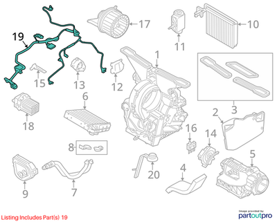2010-2012 Mini Cooper R56 Heater & A/C Wiring Set Used OEM 64119266883