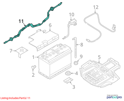 Audi Q5 2.0L TFSI Positive Battery Cable Automatic 8R0971225A