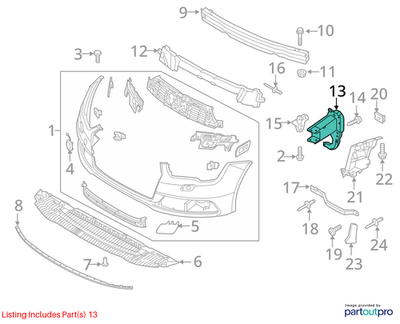 Audi 2016-2018 A7 Bumper Impact Bar Bracket 4G0807133F