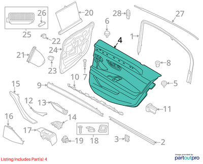 2011–2016 BMW 520i Rear Left Door Trim Panel USED OEM 51427273189