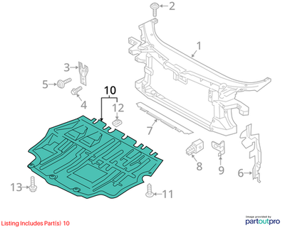 Volkswagen 09-17 CC Radiator Support Splash Shield 3C0825235J