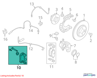 2011–2015 Mini Cooper Front Brake Caliper Carrier (Bracket) Used OEM 34116776921