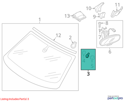 2010 Audi A4 Rain Sensor Used OEM 81A955547B