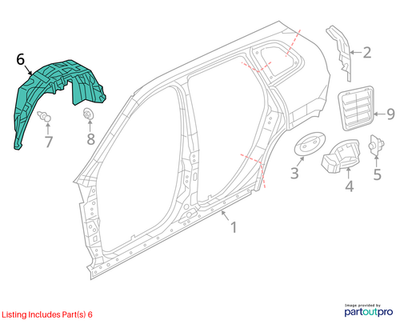 Jeep 2014-2018 Cherokee Wheelhouse Shield Right 68102262AG