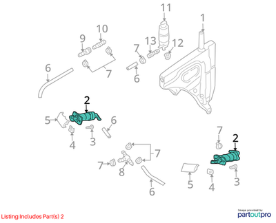 Audi 2007-2015 Q7 Headlight Washer Nozzle 4L0955101