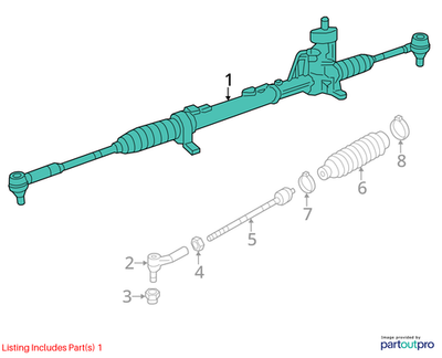 2014 Volkswagen Jetta Rack and Pinion Steering Used OEM 5C1422055K