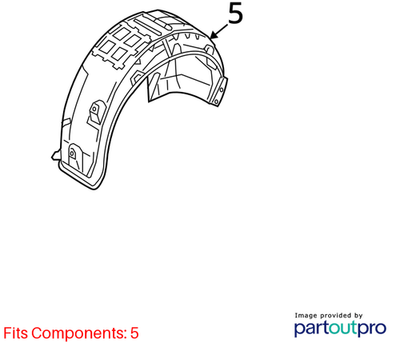 Audi 2012-2016 Audi A6 Quarter Panel Splash Shield 4G0810171A