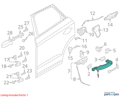 Audi 2009-2022 Q5 Exterior Door Handle 8T0837205AGRU