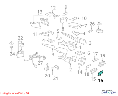 2008–2009 Chevrolet Lumina S Rear Center Console Ashtray Door Used OEM 92178113