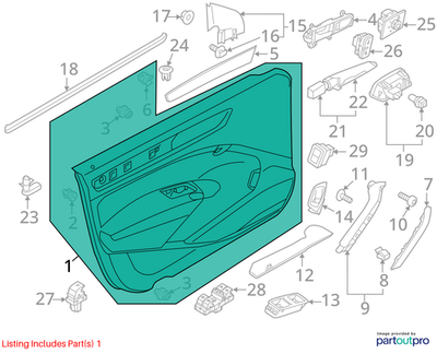 Volkswagen 2012-2015 Passat Door Interior Trim Panel 561867011DOUS