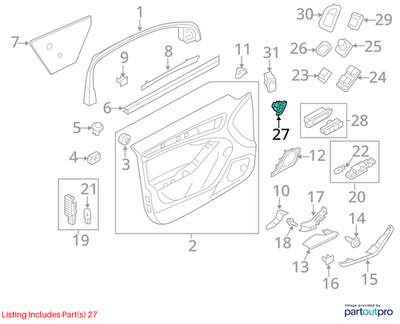 2010–2012 AUDI Safety Switch for Central Locking System USED OEM 8K1962107AV10