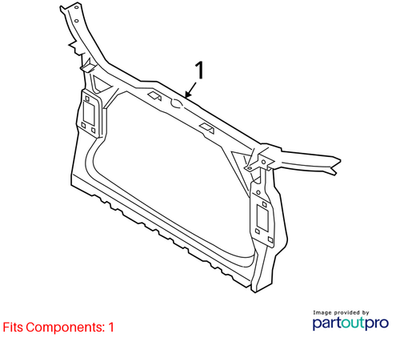 2010 Audi A4 Front Radiator Support Panel Used OEM 8K0805594L