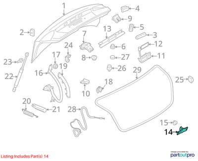 2010–2012 AUDI A4 Trunk Latch Lock Striker Plate USED OEM 8T0827507