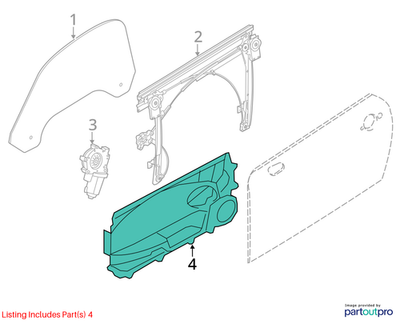 2011–2015 Mini Cooper Left Front Door Panel Carrier Used OEM 51417241001