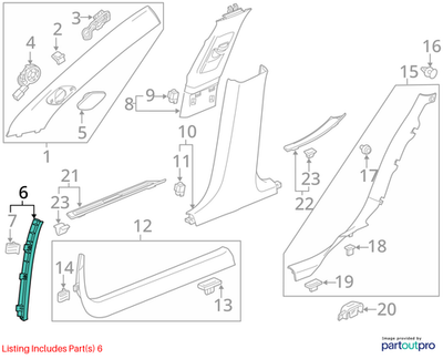 2018 Cadillac CTS A-Pillar Trim Panel Left Used OEM 23435801
