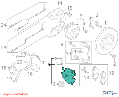Volkswagen 2012-2020 Volkswagen Arteon Disc Brake Caliper 3C0615123