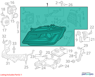 2013 Audi Q5 Headlight Assembly Used OEM 8R0941753E