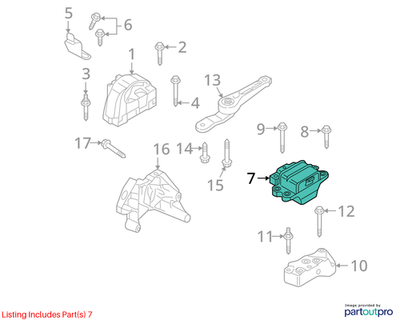 2011–2015 VW Jetta Gearbox Mounting Left Used OEM 1K0199555CE