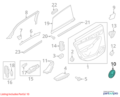 Audi 2008-2012 Audi A5 Speaker Cover 8R00354191CT
